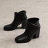 DAMEN KNÖCHELSTIEFEL MIT QUADRATISCHER SPITZE - BLOCKABSATZ-BOOTIES